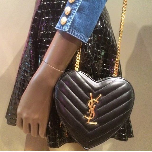 Saint Laurent Paris Love Heart Chain Shoulder Bag