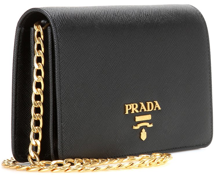 WOC Wonder: Prada Saffiano Lock Leather Wallet on Chain - PurseBop