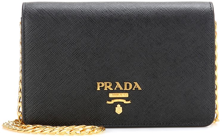 prada saffiano lux wallet on chain