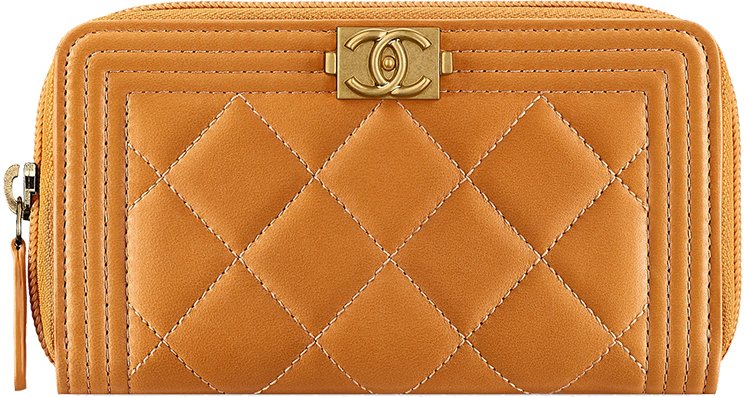 CHANEL Patent Quilted Small Boy Zip Around Wallet Green 1224365