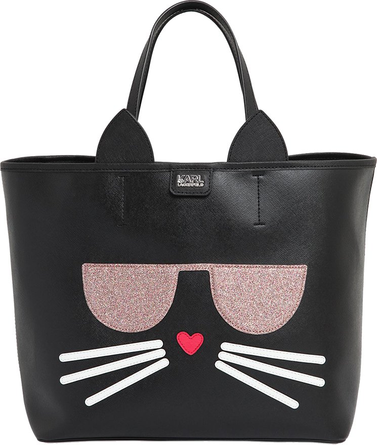 Karl Lagerfeld K Kocktail Cat Faux Tote Bag