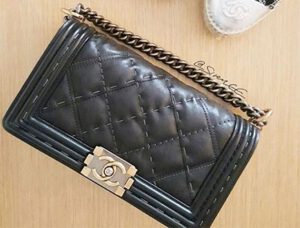 Boy Chanel Quilted Grey Stitching Bag | Bragmybag