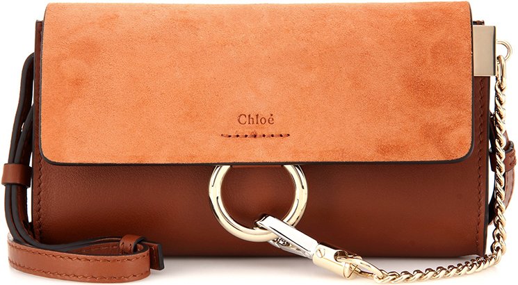 Chloe Faye Leather Wallet-on-a-Strap, Light Pink