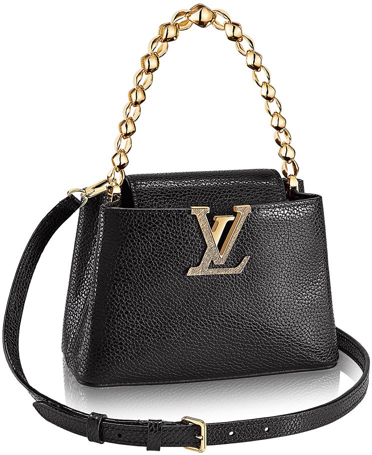 Louis Vuitton Capucines Top Handle Bag Mini Black Leather LV Purse