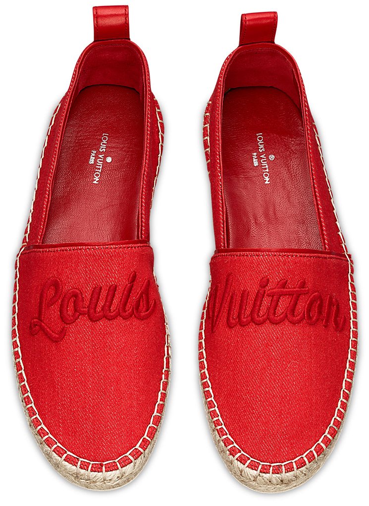 Louis Vuitton Red LV Monogram Espadrilles Flats