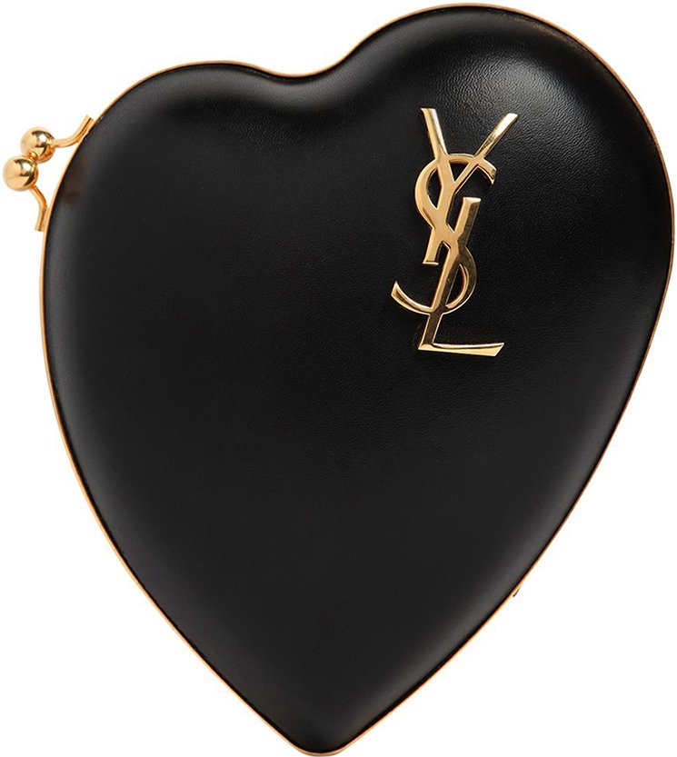 Saint Laurent Shoulder Bag - YSL Heart Shaped Patent Leather Love