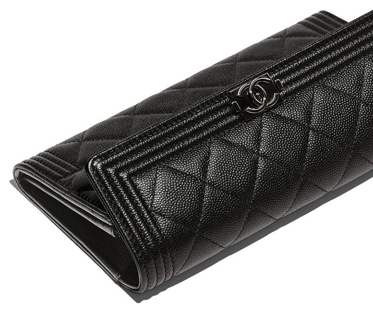 Chanel Boy Flap Wallet Quilted Caviar Black  eBay