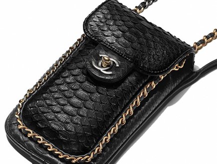 CHANEL Lambskin Quilted Chanel 19 Phone Holder With Chain White 1179913