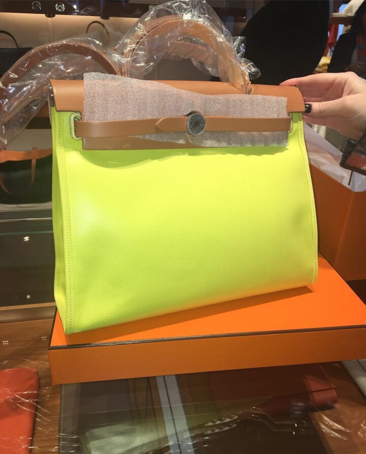 Hermes Herbag Zip Bag in Yellow | Bragmybag