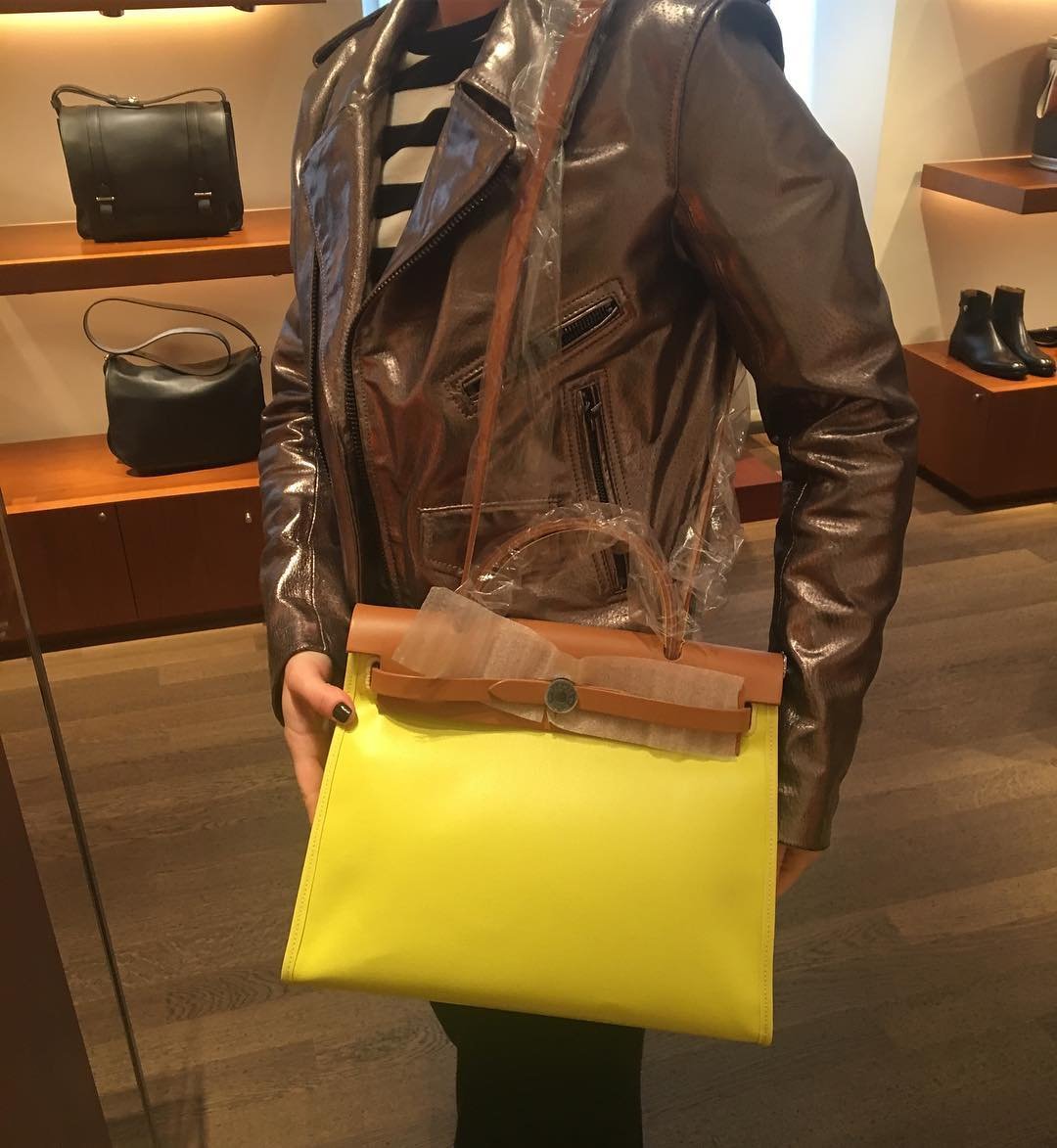 neon yellow birkin bag