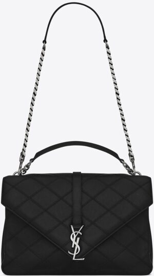 Saint Laurent Stitched Diamond Matelasse College Bag | Bragmybag