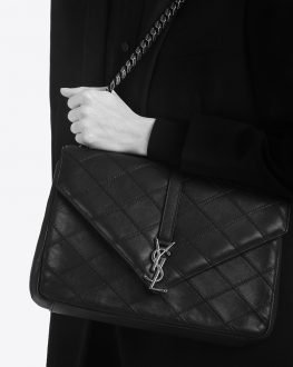 Saint Laurent Stitched Diamond Matelasse College Bag | Bragmybag