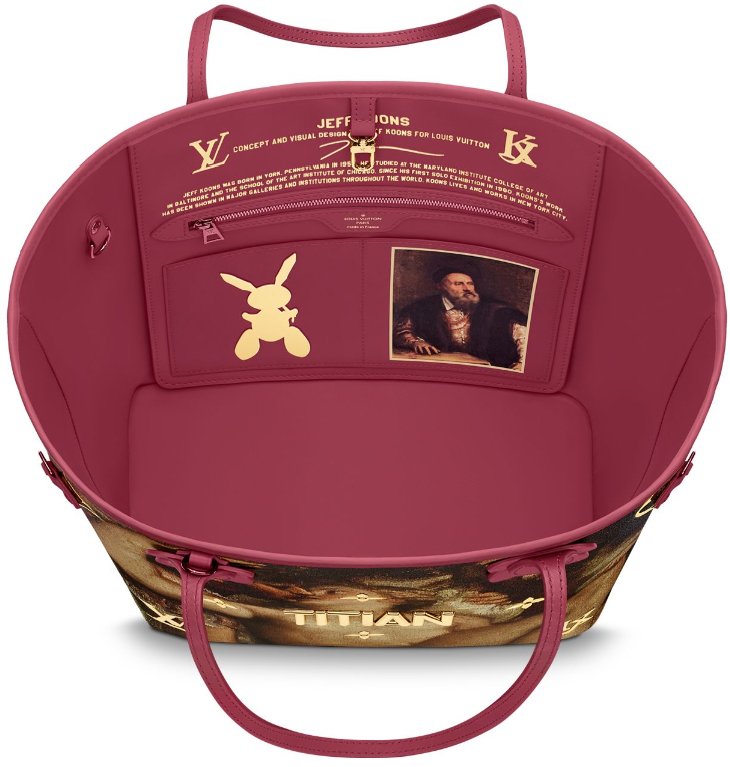 Louis Vuitton x Jeff Koons Neverfull Leonardo da Vinci Masters MM Pink  Multicolor in Coated Canvas with Brass - US