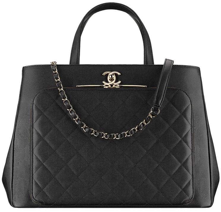 Chanel Black Quilted Calfskin Coco Luxe Large Shopping Bag – FashionsZila
