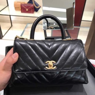 Chanel Stitched Chevron Coco Handle Bag | Bragmybag