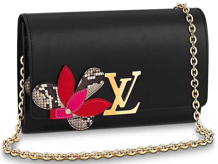 Louis Vuitton Twist Chain Wallet Limited Edition Chain Flower