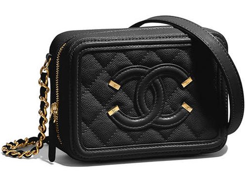 Chanel CC Filigree Vanity Clutch With Chain Pink Tweed – Coco