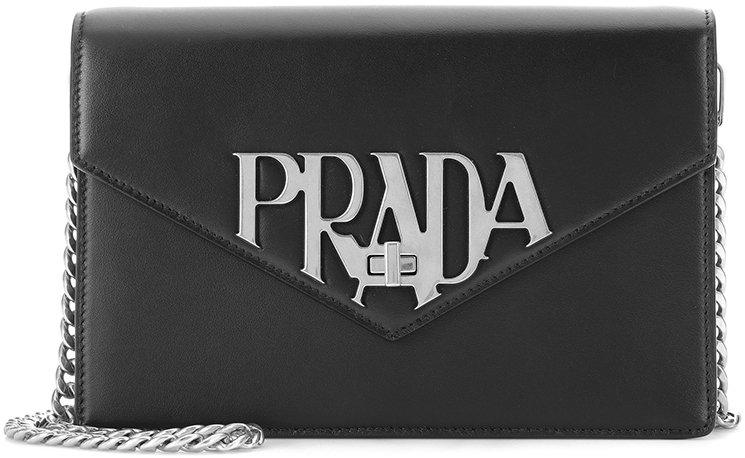 prada logo shoulder bag