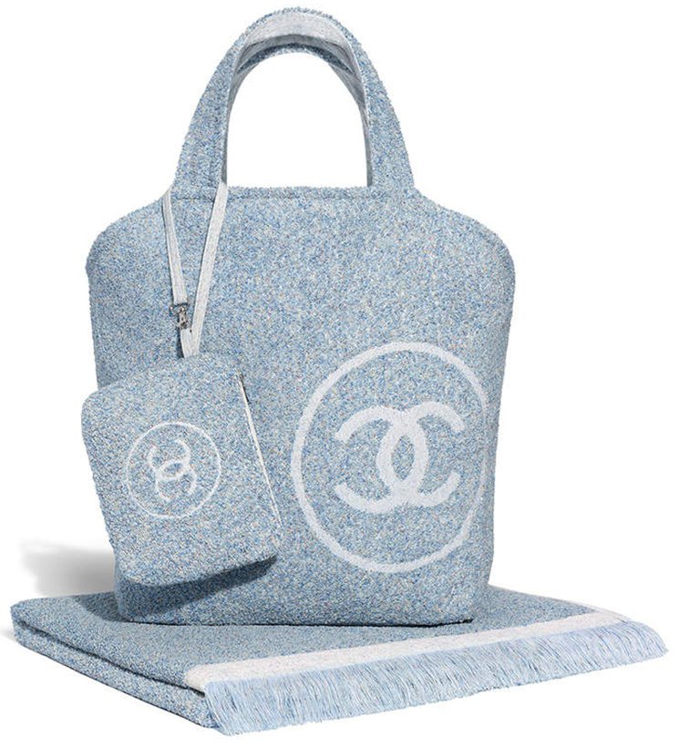 CHANEL beach bag and towel sponge fushia  VALOIS VINTAGE PARIS