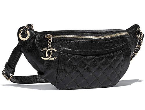 NIB 100AUTH Chanel Classic Black Lambskin Card Holder Belt Bag Light Gold  HDW  eBay