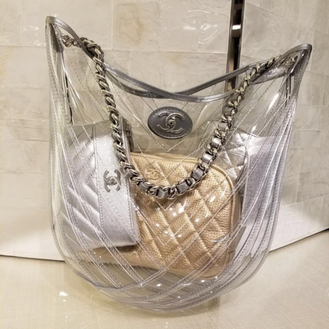 Chanel Droplet Patent Leather Hobo Bag White