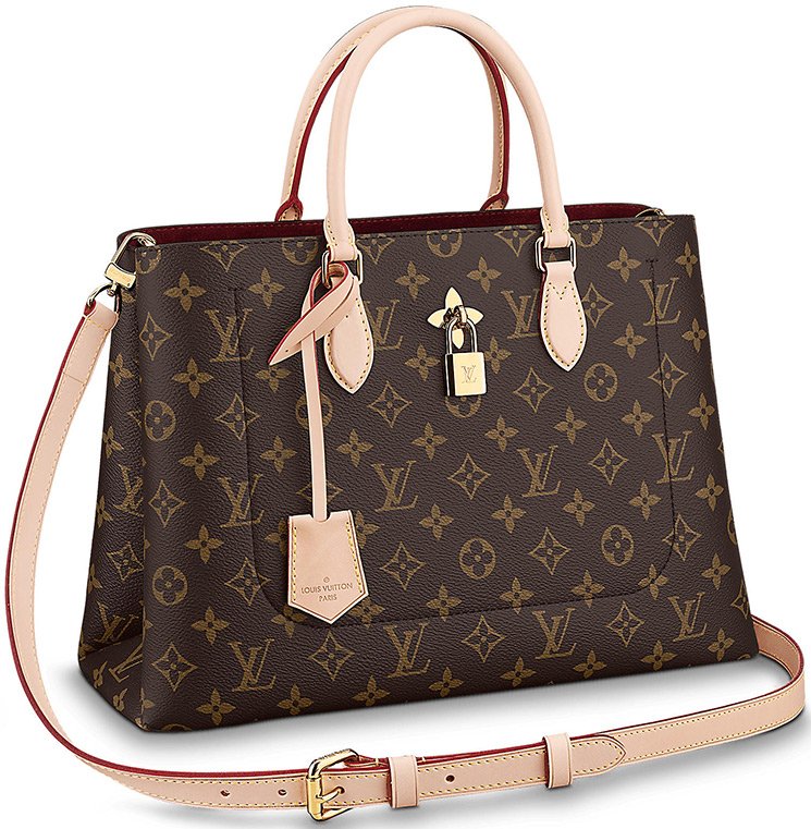 Flower tote cloth tote Louis Vuitton Burgundy in Cloth - 30495707