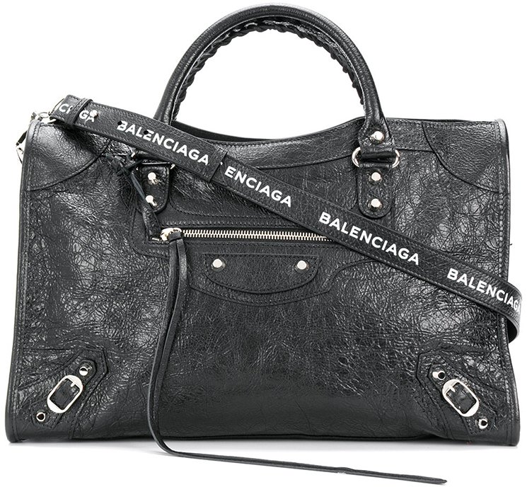 classic city aj satchel bag with logo strap