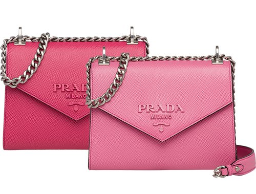 Prada Monochrome Chain Flap Bag Embellished Saffiano Leather Small at  1stDibs