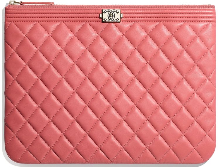 Chanel Rouge Fonce Quilted Caviar Leather Medium OCase Zip Pouch  Yoogis  Closet