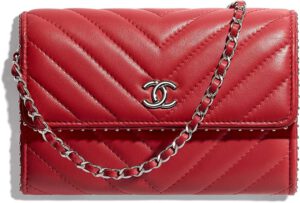 Chanel Side Studded Chevron Clutch With Chain | Bragmybag