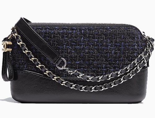 Chanel 2018 Blue Denim Quilted Small Gabrielle Clutch with Chain