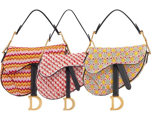 Christian Dior Bag, Multicolor Canvas Striped Saddle Bag