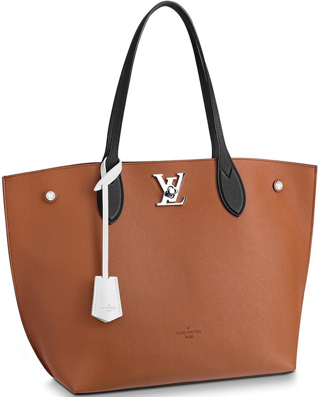 Louis Vuitton Beige/Brown Leather Lockme Go Tote Bag - Yoogi's Closet