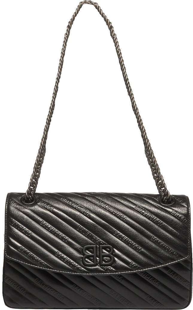 Bb chain leather crossbody bag Balenciaga Black in Leather - 34476313