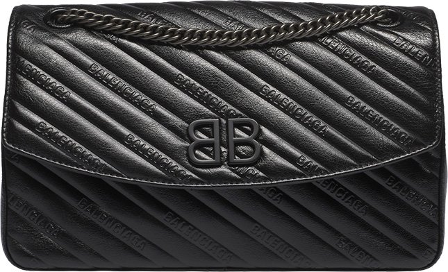 Balenciaga Bb Phone Holder With Chain in Black