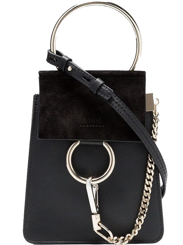 Chloé Faye bracelet mini bag in leather and suede - Fall Winter
