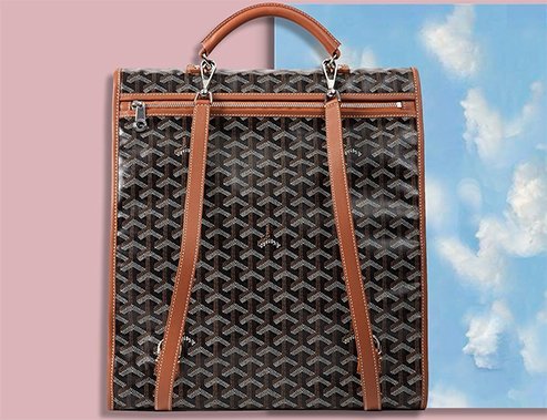GOYARD Goyardine Saint Leger Soft Briefcase Backpack Grey 1297658