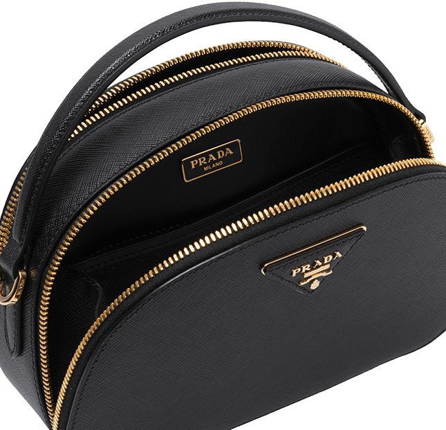 PRADA: Odette bag in saffiano leather - Black