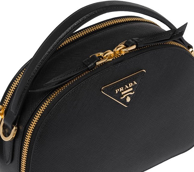 PRADA Saffiano Lux Odette Belt Bag Black 1169422