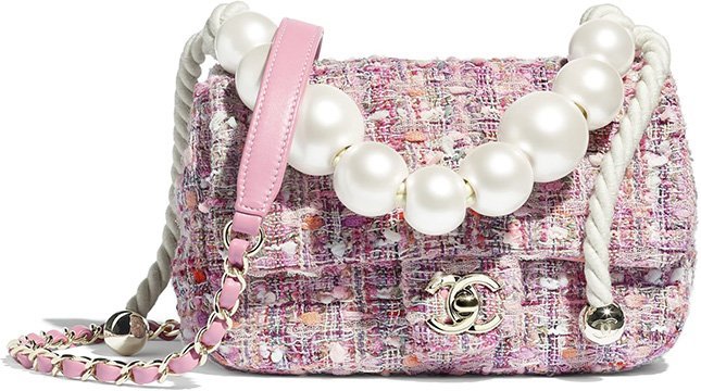 pink tweed purse