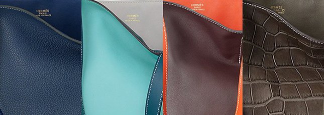 Double sens leather handbag Hermès Blue in Leather - 32187595