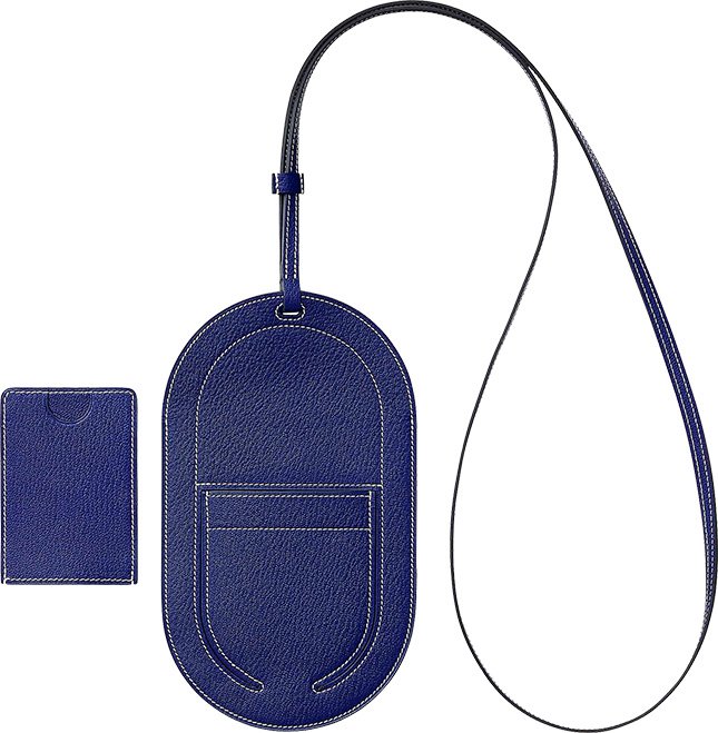 Hermes In-The-Loop Phone To Go Case Leather PM Blue 585615
