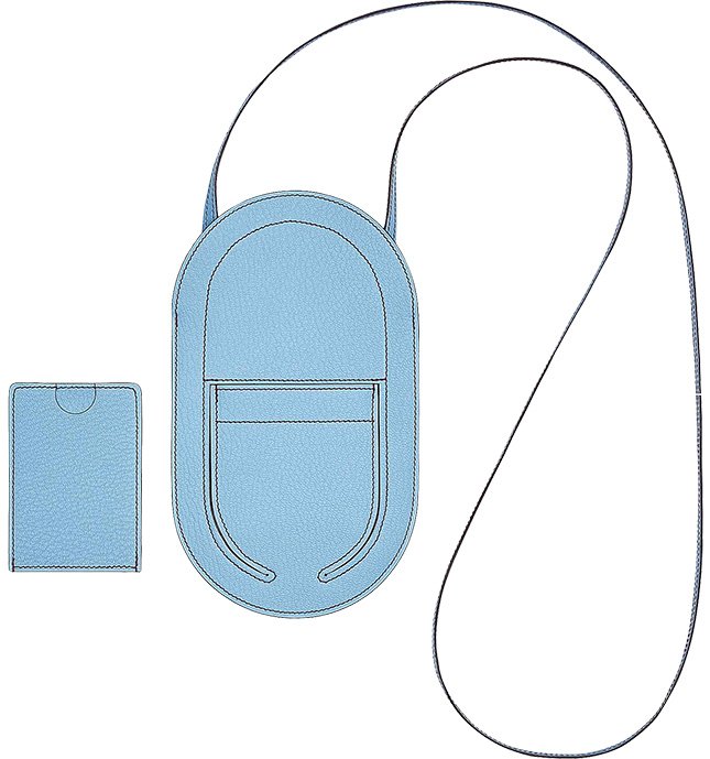 Hermes In-The-Loop Phone To Go Case Leather GM Blue 1177201