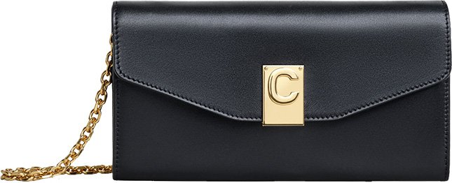 Celine Red Leather C Wallet on Chain Crossbody Bag