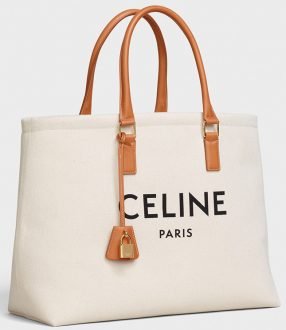 Celine Horizontal Cabas Canvas Logo Print Bag | Bragmybag