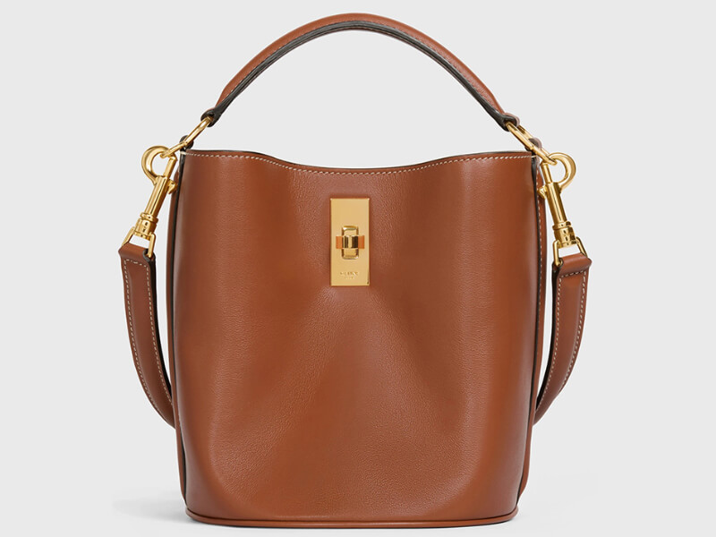 ClaireVia on X: CELINE Bucket Bag Maillon Triomphe in Caramel Natural  Calfskin Price: $2,500  / X