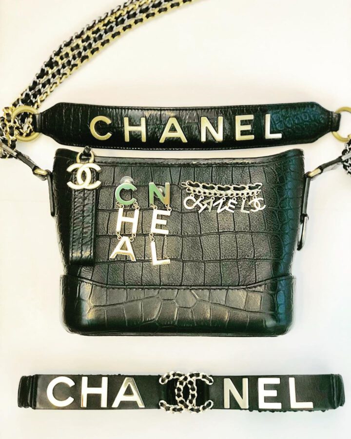 Chanel’s Gabrielle Croc-Embossed Bag With Signature Strap | Bragmybag