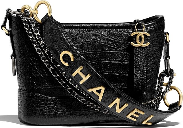 Chanel Gabrielle croc embossed small, Luxury, Bags & Wallets on Carousell