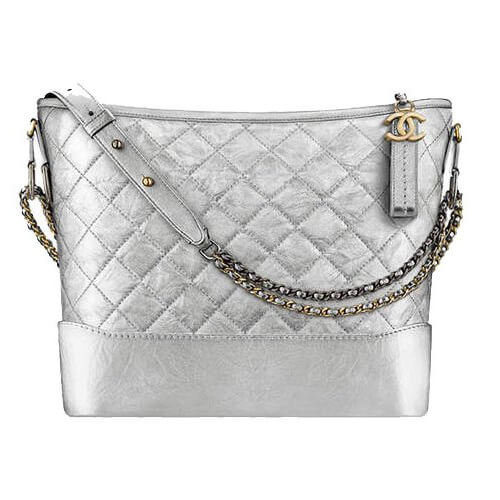 Chanel Small Gabrielle Hobo Bag Metallic Light Silver Aged Calfskin Mi –  Coco Approved Studio