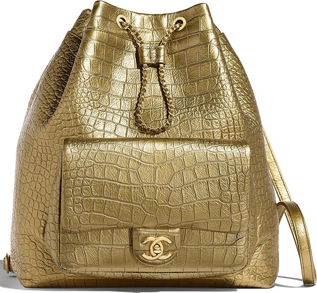 Shop Chanel's Gold Pyramid Bag